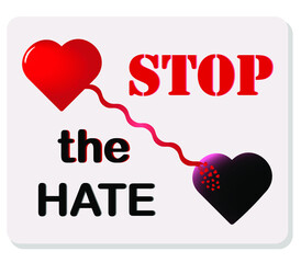 Stop The Hate. Conceptual vector illustration.