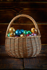 easter eggs in basket