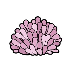 Round anemone  color variation for coloring page isolated on white background