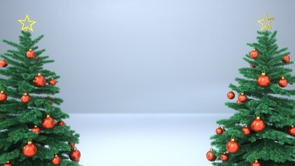 Christmas Tree Red Baubles