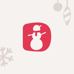 Letter D logo with a snowman for Christmas and 2022 New Year design.