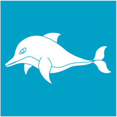 Dolphin. Vector illustration of the silhouette of an oceanic creature.