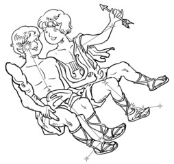 黄道十二星座-ふたご座の星座線