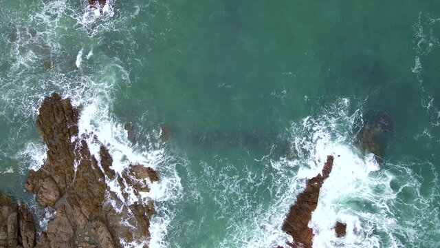 Aerial photography, coastline, waves, reef