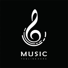 Fototapeta premium Abstract Vector Logo Template Design. Music Note Sign. Music symbol. Black Emblem Creative Concept.