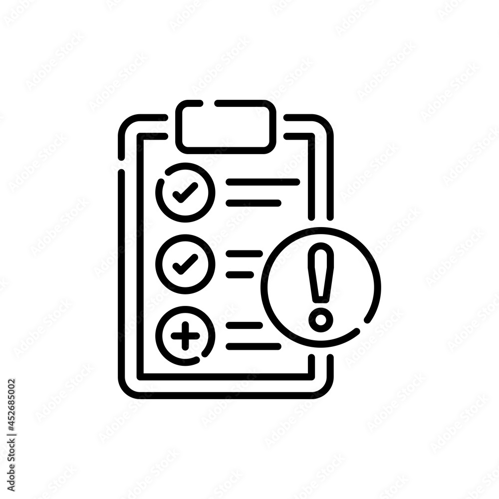 Poster pass fail vector outline icon style illustration. eps 10 file