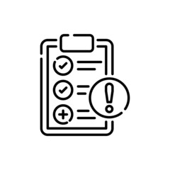 Pass fail vector outline icon style illustration. EPS 10 file