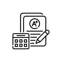 Dual degree vector outline icon style illustration. EPS 10 file