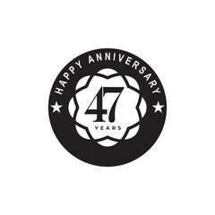 47th years anniversary emblem logo design template