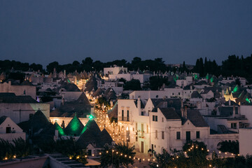 panorama of the town Alberobello Italy
