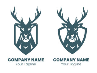 Deer head silhouette logo design vector