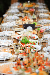 Rustic style Wedding or birthday table settings.