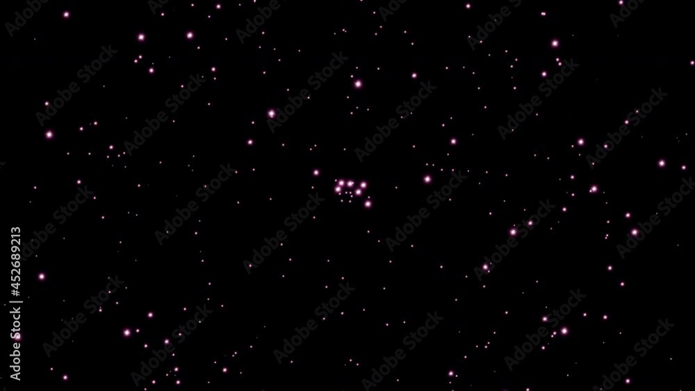 Poster abstract chaotic fireworks of particles in outer space. beautiful background. slow motion. technolog