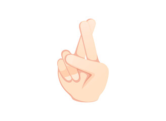 Crossed fingers icon. Hand gesture emoji vector illustration