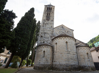 Fototapeta na wymiar The medieval church of San Siro di Struppa in Genoa, Italy