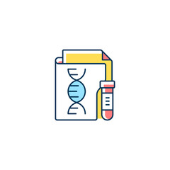 Genetic information privacy RGB color icon. Protection against genetic discrimination. Individual and family security. Personal health data. Isolated vector illustration. Simple filled line drawing