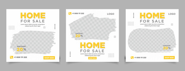 Real estate social media instagram post and banner template