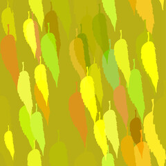willow leaves season leaves vector seamless bright pattern multicolor