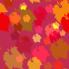 Obraz na płótnie Canvas currant pink season leaves vector seamless bright pattern multicolor
