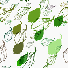 green season leaves vector seamless bright pattern multicolor