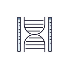 DNA with Test Tubes vector concept minimal icon or symbol