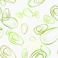 avocado vegetable vector seamless bright pattern multicolor