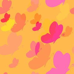 orange pink butterfly vector seamless bright pattern multicolor