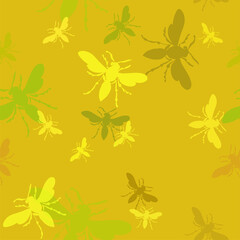 wasp bee insect bug vector seamless bright pattern multicolor