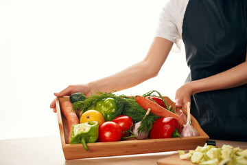kitchen slicing vegetables for salad healthy eating vitamins