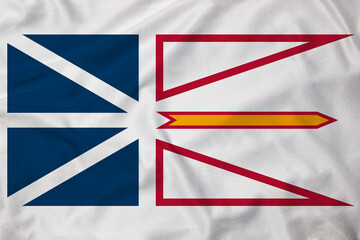 Flag of Newfoundland and Labrador, realistic 3d rendering with texture