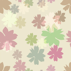 pastel pink flower vector seamless bright pattern multicolor