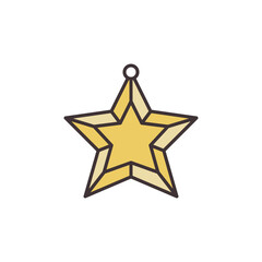 Christmas Tree Toy Yellow Star vector concept icon