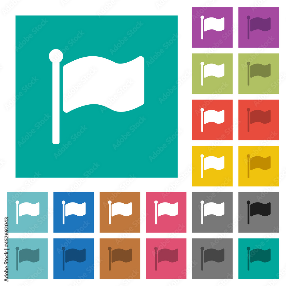 Sticker Single flag solid square flat multi colored icons