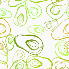 Fototapeta premium avocado vegetable vector seamless bright pattern multicolor
