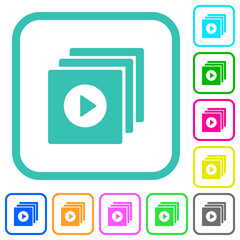 Play files solid vivid colored flat icons