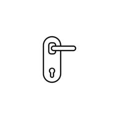 Aged rusty iron doorhandle icon vector doodle