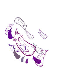 eggplant food vegetable vector line bright colorful card background