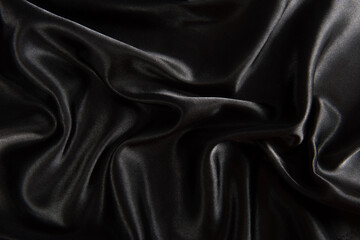 Black luxury fabric background with copy space