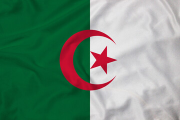 Flag of Algeria, realistic 3d rendering with texture