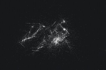Monochrome particles abstract texture.Overlay illustration over any design to create grungy vintage effect and depth. © suroto