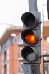 traffic lights with orange light