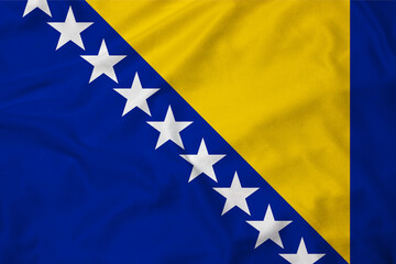 Flag of Bosnia and Herzegovina, realistic 3d rendering with texture