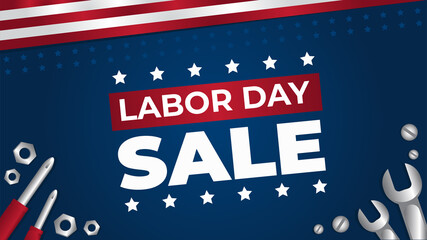 Labor Day Sale Background Design. Suitable to use on labor day event. - obrazy, fototapety, plakaty