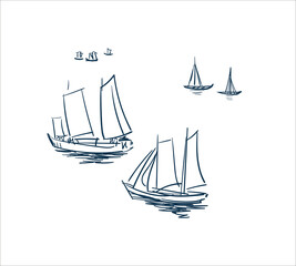 japanese vector sketch design background hand drawn ink card sea water waves background