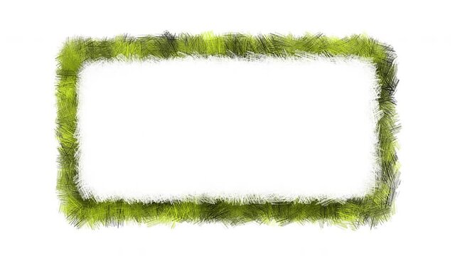 Colorful scribble frame, stop motion doodle animation on a white background