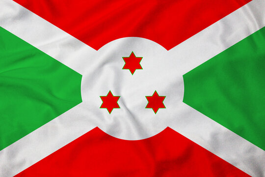 Flag of Burundi, realistic 3d rendering with texture
