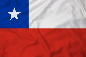 Obraz premium Flag of Chile, realistic 3d rendering with texture