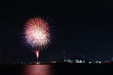 花火と工場夜景