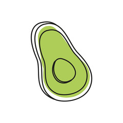 Vector avocado icon for your projects. Natural exotic linear fruit. Logo of tropical fruit.