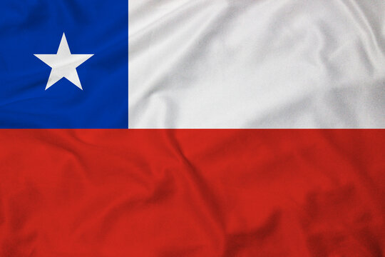 Flag of Chile, realistic 3d rendering with texture